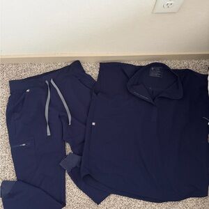 Figs Navy Blue Scrub Set